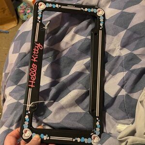 Sanrio Hello Kitty Black License Plate Frame with Pink and Blue Accents pack 3